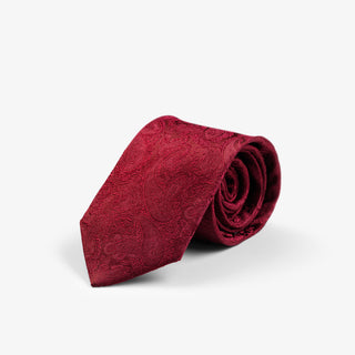 Giftbox Solid Paisley Tie Wine